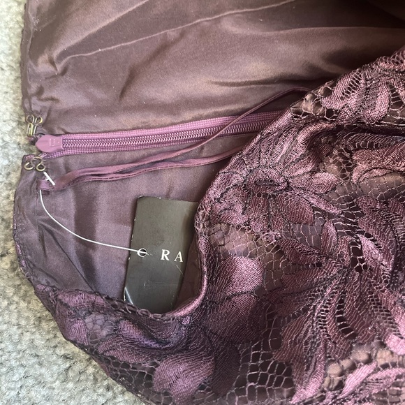 Ralph Lauren Black Label Dark Purple Lace Knee Length A Line Skirt Size 6, NWT - Picture 3 of 9